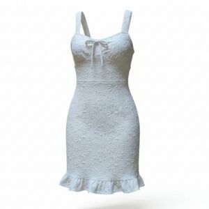 Full Tilt White Summer Dress Mini Flower Details